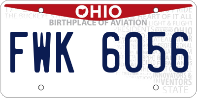 OH license plate FWK6056