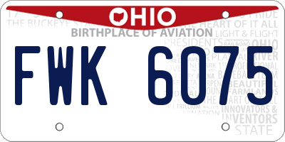 OH license plate FWK6075