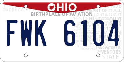 OH license plate FWK6104