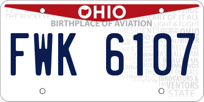 OH license plate FWK6107