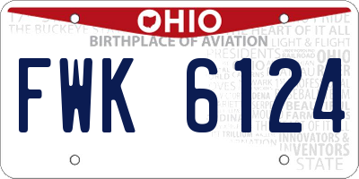 OH license plate FWK6124