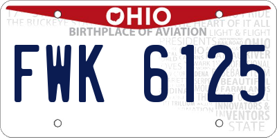 OH license plate FWK6125