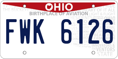 OH license plate FWK6126