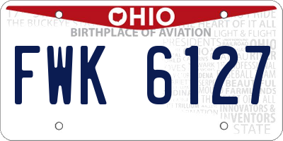 OH license plate FWK6127