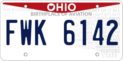 OH license plate FWK6142