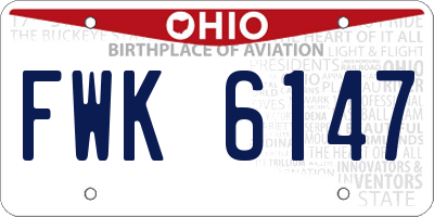 OH license plate FWK6147