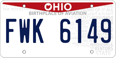 OH license plate FWK6149