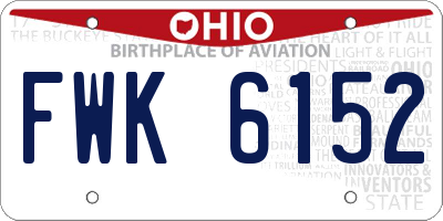 OH license plate FWK6152