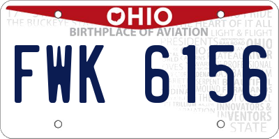 OH license plate FWK6156