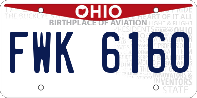 OH license plate FWK6160