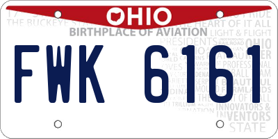 OH license plate FWK6161