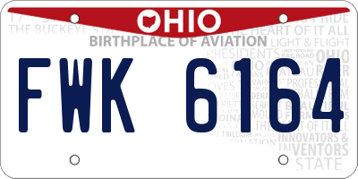 OH license plate FWK6164