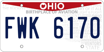 OH license plate FWK6170