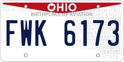 OH license plate FWK6173