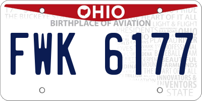 OH license plate FWK6177