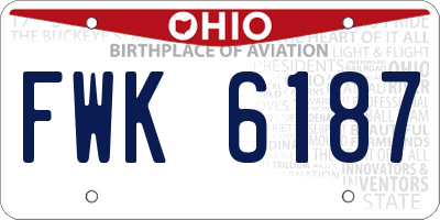 OH license plate FWK6187