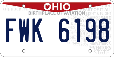 OH license plate FWK6198