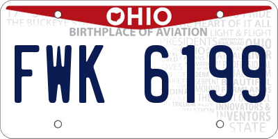 OH license plate FWK6199