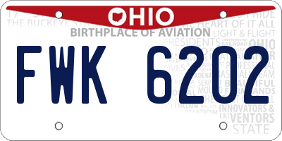 OH license plate FWK6202