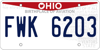 OH license plate FWK6203