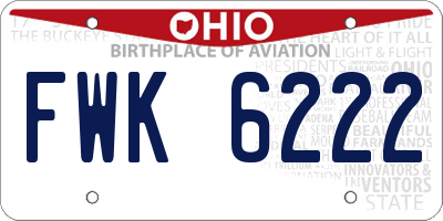 OH license plate FWK6222