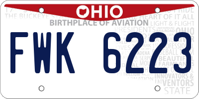 OH license plate FWK6223