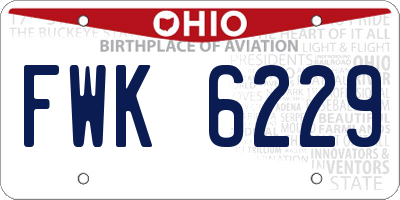 OH license plate FWK6229