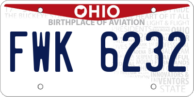 OH license plate FWK6232