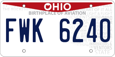 OH license plate FWK6240