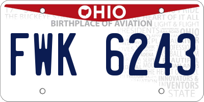 OH license plate FWK6243