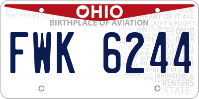 OH license plate FWK6244