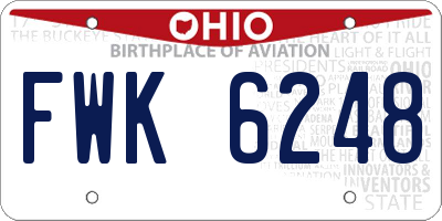 OH license plate FWK6248