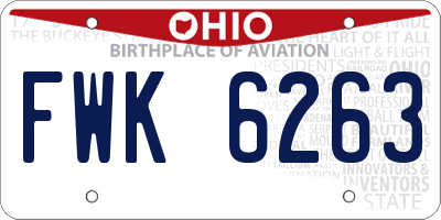OH license plate FWK6263