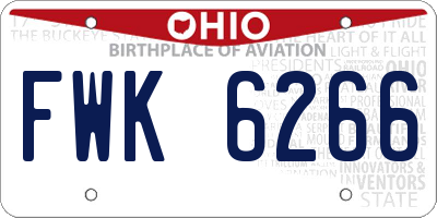OH license plate FWK6266