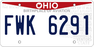 OH license plate FWK6291