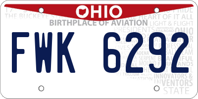 OH license plate FWK6292
