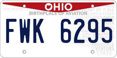 OH license plate FWK6295