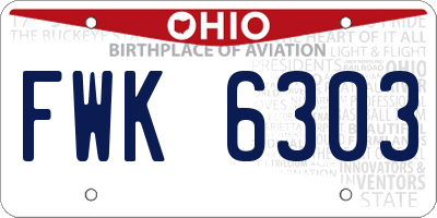 OH license plate FWK6303