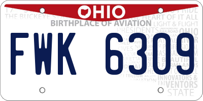 OH license plate FWK6309