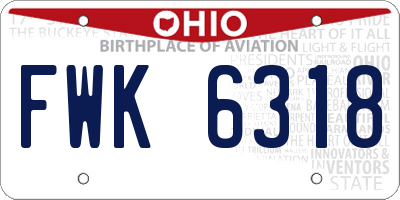 OH license plate FWK6318