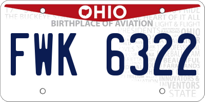 OH license plate FWK6322
