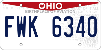 OH license plate FWK6340
