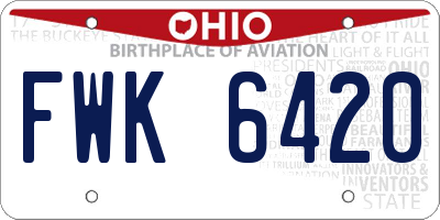 OH license plate FWK6420