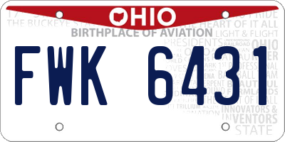 OH license plate FWK6431