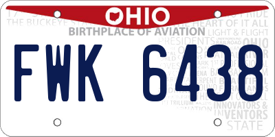 OH license plate FWK6438