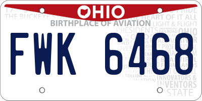 OH license plate FWK6468
