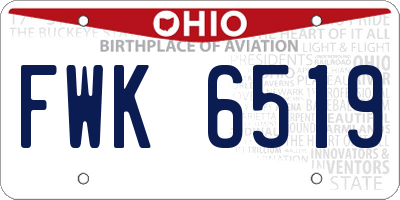 OH license plate FWK6519
