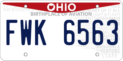 OH license plate FWK6563