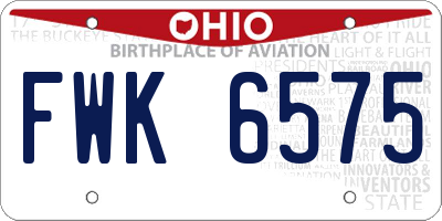 OH license plate FWK6575