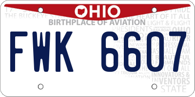 OH license plate FWK6607